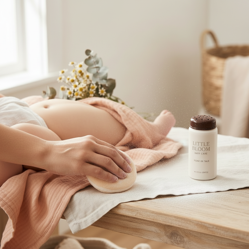 Little Bloom Baby Powder Puff - Real Use Lifestyle