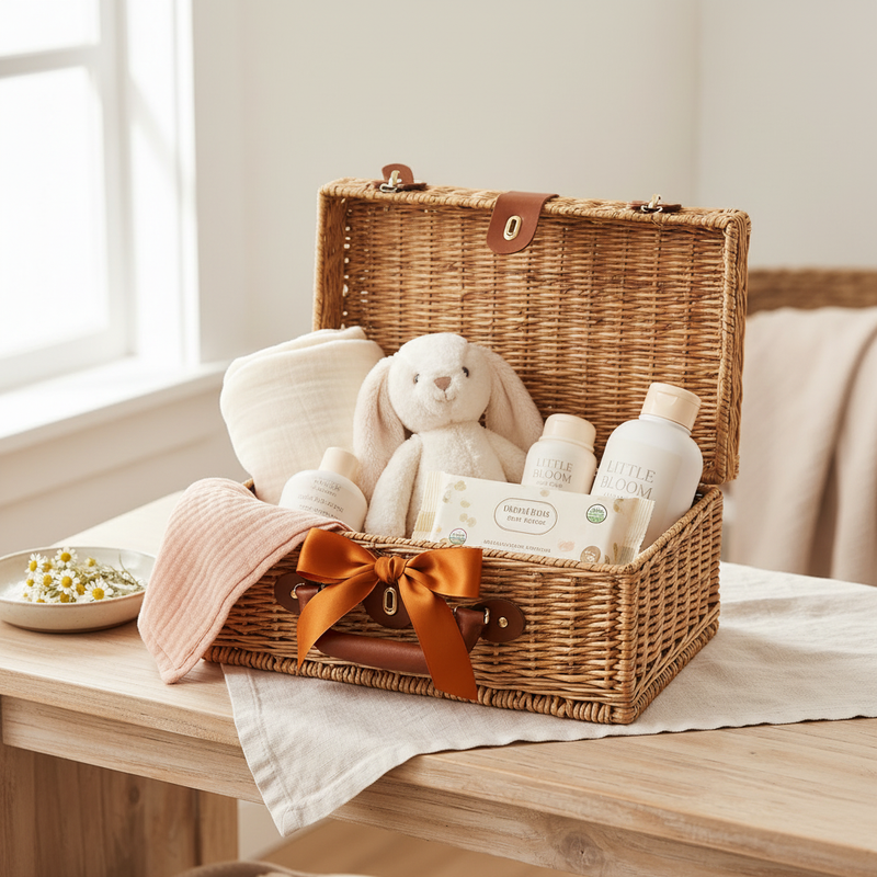 Luxury Newborn Welcome Hamper - Little Bloom Style Background